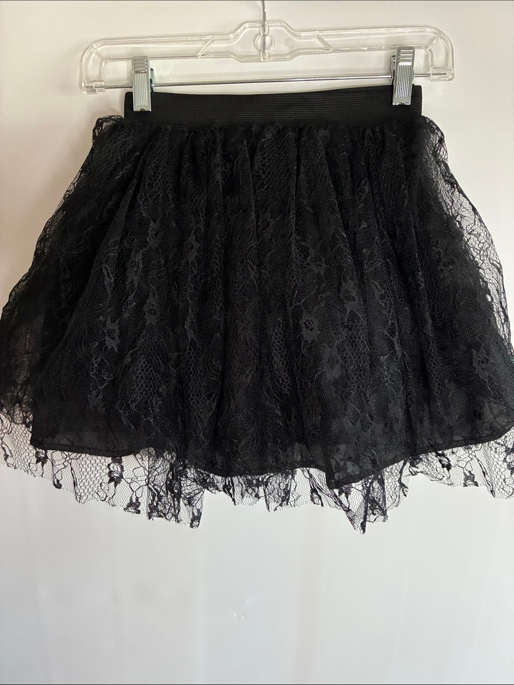 Girl’s Black Lace Mini Skirt - Women's Elegant Layered Skirt - Tutu